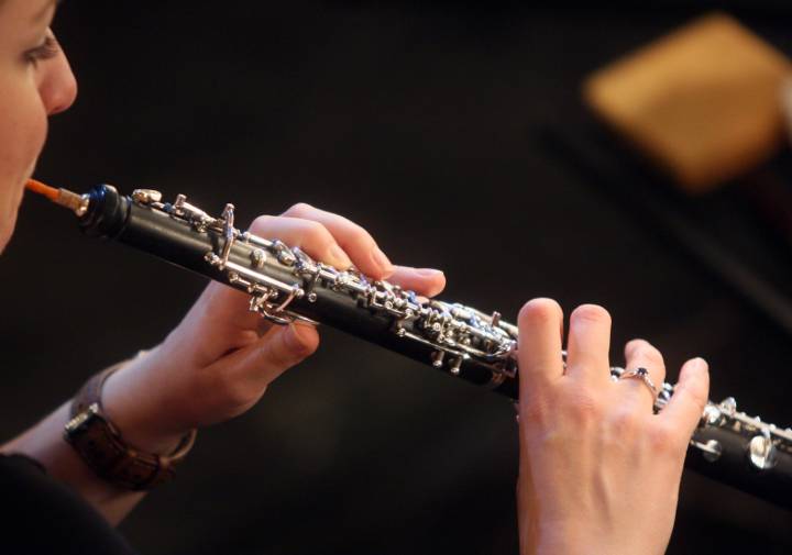 musician playing oboe